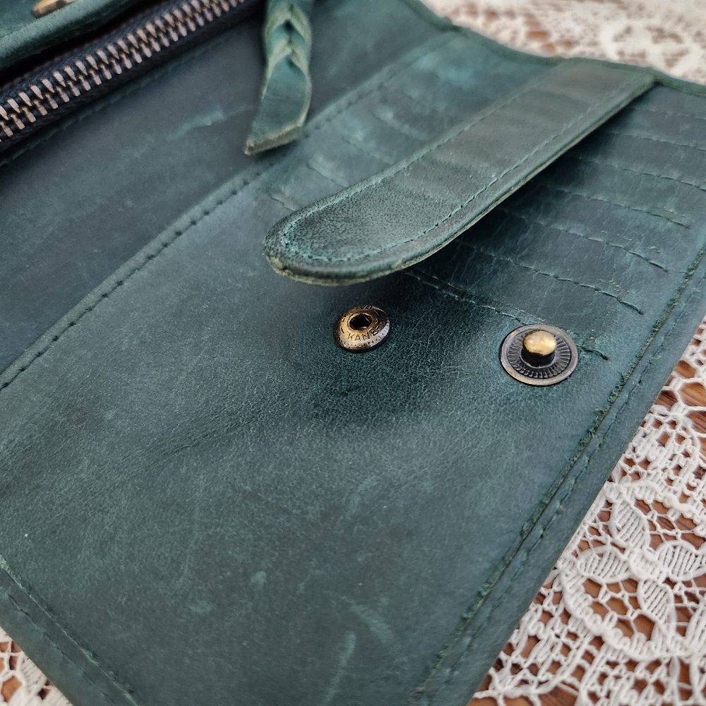 Distressed Embossed Leather Wallet - Picture 12 of 15